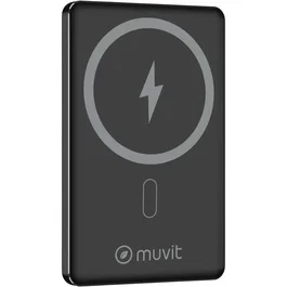 Muvit For Change Powerbank 5000mAh MCCHP0009 Negra con Carga Inalámbrica y USB-C