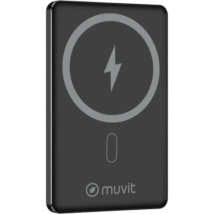 Muvit For Change Powerbank 5000mAh MCCHP0009 Negra con Carga Inalámbrica y USB-C