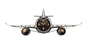 DKD Home Decor Reloj de Pared Metal Avión Plateado