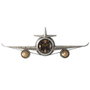 DKD Home Decor Reloj de Pared Metal Avión Plateado
