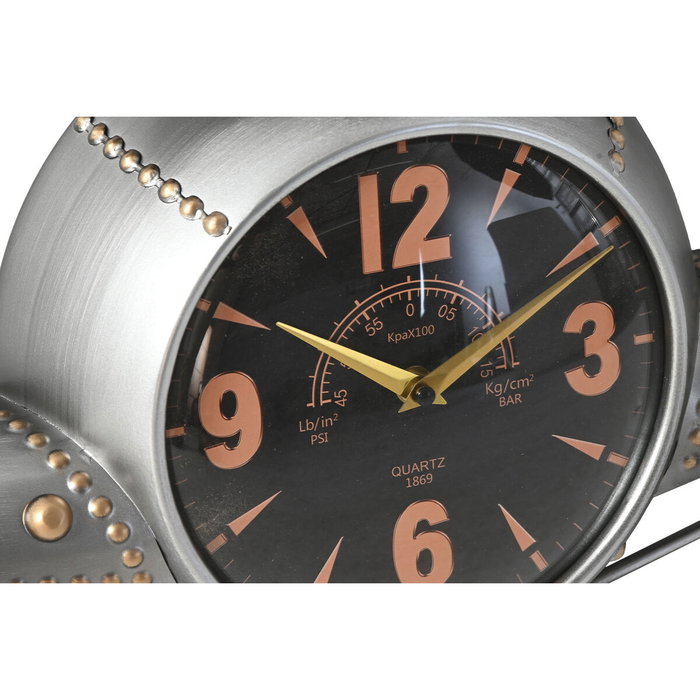DKD Home Decor Reloj de Pared Metal Avión Plateado DKD Home Decor Reloj de Pared Metal Avión Plateado