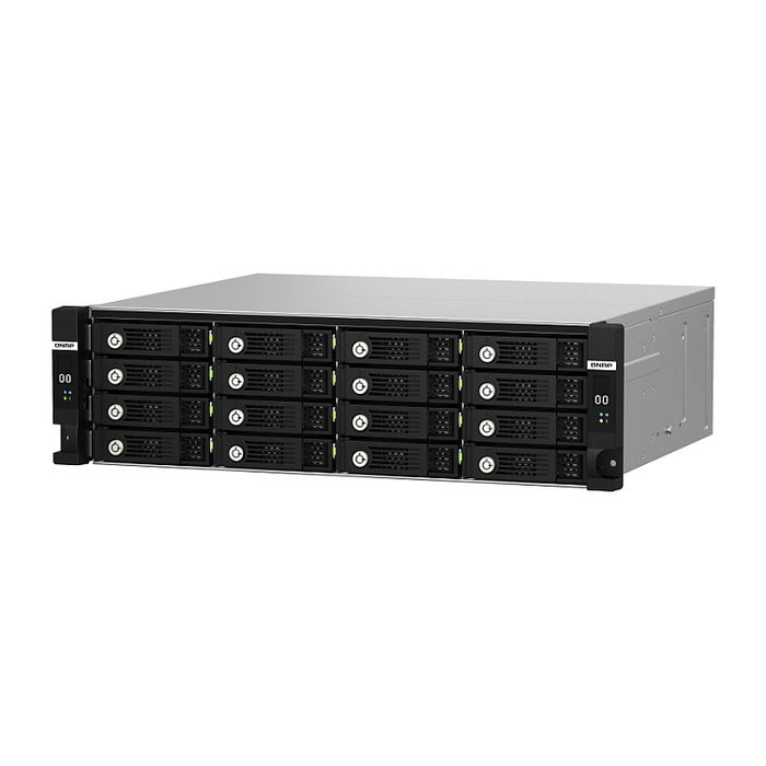 QNAP TL-R1620Sdc - Carcasa de Discos Duros/SDD Rack 3U 16 Bays, 2.5/3.5", SAS-3, 12 Gbit/s, Hot-Swap, Negro para Montaje en Rack 19"