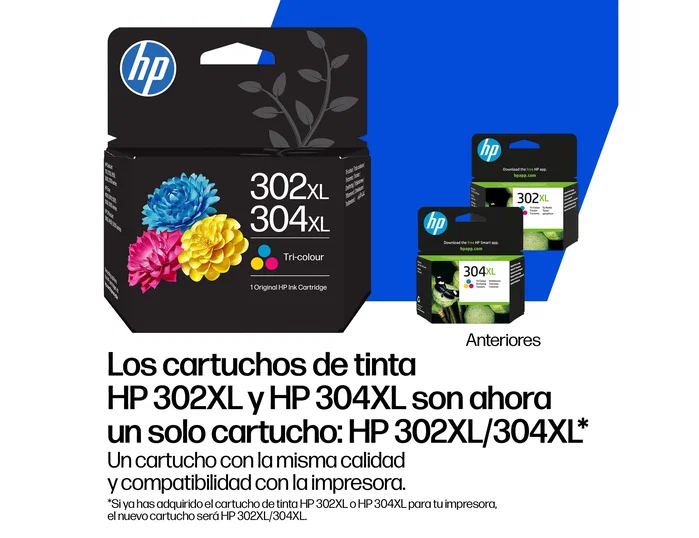 HP Cartucho de Tinta 302XL/304XL Tricolor de Alta Capacidad HP Cartucho de Tinta 302XL/304XL Tricolor de Alta Capacidad