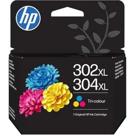 HP Cartucho de Tinta Original - B7RT8AE - Compatible con series DeskJet, ENVY, OfficeJet - Tricolor (302/304XL) Alta Capacidad