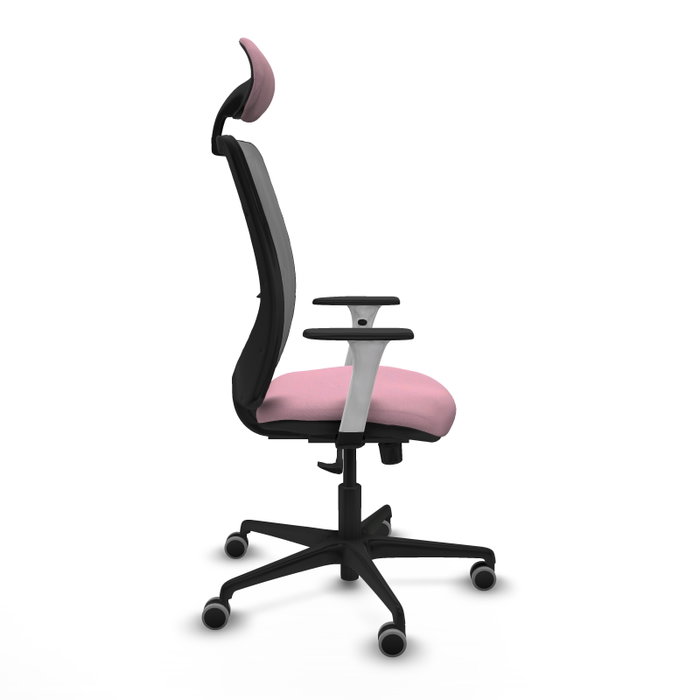 PIQUERAS Y CRESPO Silla de oficina Zulema Rosa y Gris con mecanismo Sincro