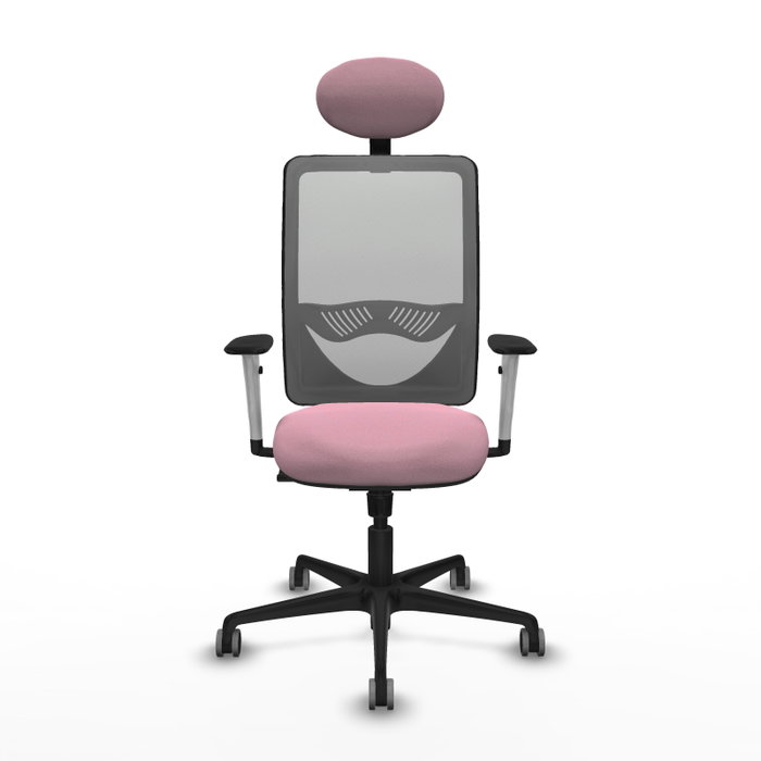 PIQUERAS Y CRESPO Silla de oficina Zulema Rosa y Gris con mecanismo Sincro
