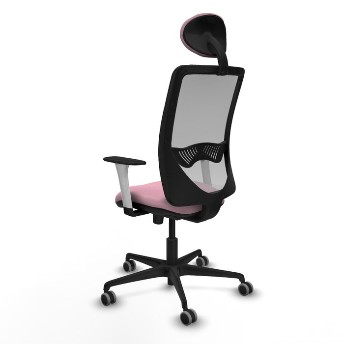 PIQUERAS Y CRESPO Silla de oficina Zulema Rosa y Gris con mecanismo Sincro