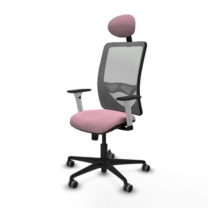 PIQUERAS Y CRESPO Silla de oficina Zulema Rosa y Gris con mecanismo Sincro