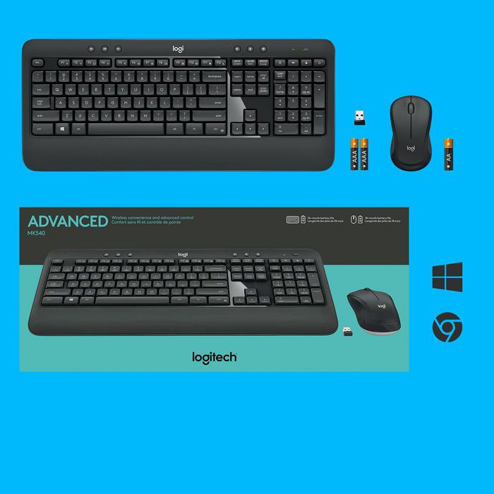 Logitech MK540 ADVANCED Combo Teclado y Ratón Inalámbrico para Mayor Precisión, Comodidad y Fiabilidad