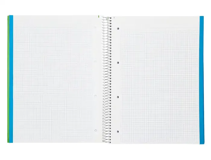 Liderpapel Cuaderno espiral Micro Jolly A4, 140 hojas, cuadro 5mm, 75gr, verde, espiral, tapa forrada