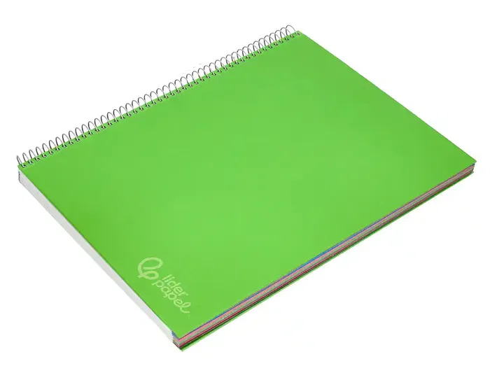 Liderpapel Cuaderno espiral Micro Jolly A4, 140 hojas, cuadro 5mm, 75gr, verde, espiral, tapa forrada