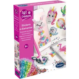 Sentosphere AAAIV82597 - Kit de Arte Pegatinas Pintura Diamantes de Imitación, 15 Plantillas Multicolor para Decorar Accesorios, Manualidad a Partir de 8 Años