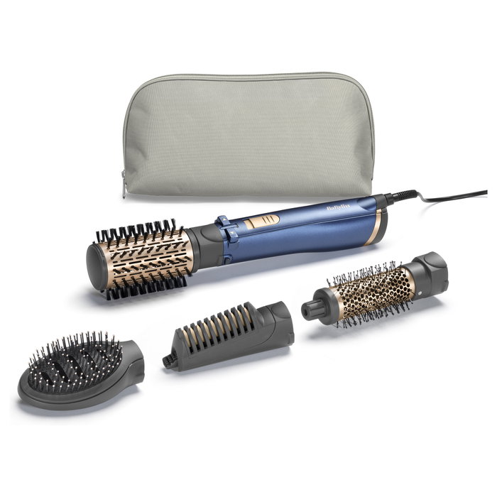 BaByliss Style Pro 1000 AS965E Cepillo de Aire Rotatorio, Oro y Verde azulado