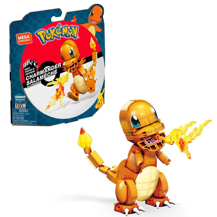 Mega Bloks Pokémon Charmander GKY96 Figura para Construir de 10cm+ Mega Bloks Pokémon Charmander GKY96 Figura para Construir de 10cm+