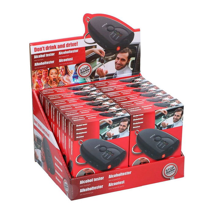 Ohm Alcoholímetro Digital Llavero con Linterna, Alimentación 2 x AAA