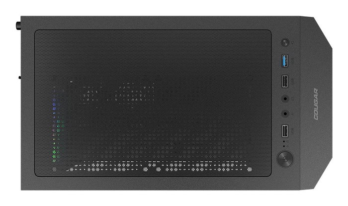 Cougar MX110 - Caja PC Semitorre Gaming Midi Tower ATX Negro con Panel de Vidrio Templado e Iluminación RGB, Compatible con Micro-ATX y Mini-ITX