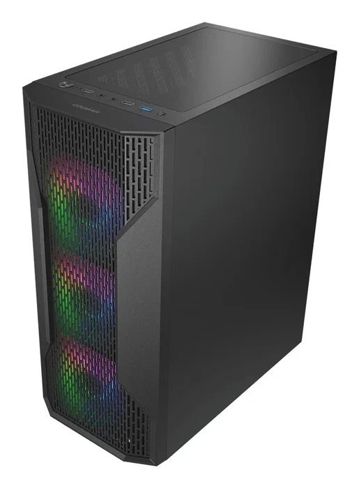 Cougar MX110 - Caja PC Semitorre Gaming Midi Tower ATX Negro con Panel de Vidrio Templado e Iluminación RGB, Compatible con Micro-ATX y Mini-ITX