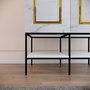 Hanah Home Armario Martin 3 Blanco, Negro y Dorado 126x200x50 cm