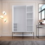 Hanah Home Armario Martin 3 Blanco, Negro y Dorado 126x200x50 cm