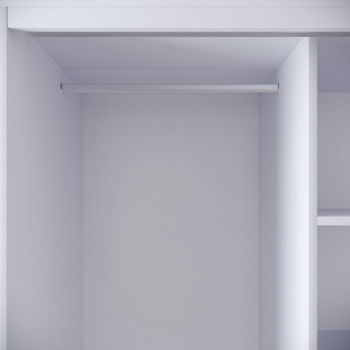 Hanah Home Armario Martin 3 Blanco, Negro y Dorado 126x200x50 cm