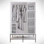 Hanah Home Armario Martin 3 Blanco, Negro y Dorado 126x200x50 cm
