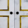 Hanah Home Armario Martin 3 Blanco, Negro y Dorado 126x200x50 cm