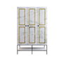 Hanah Home Armario Martin 3 Blanco, Negro y Dorado 126x200x50 cm