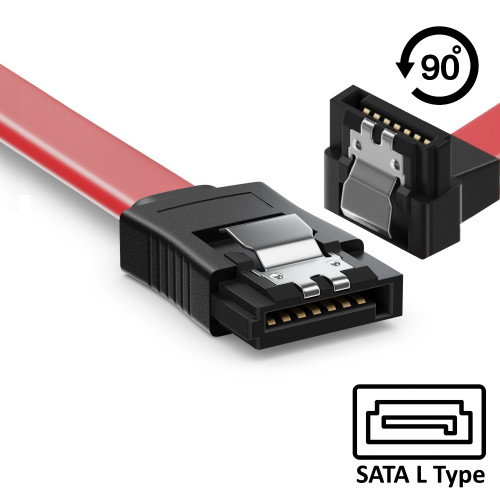 Ewent EC1514 Cable SATA III 7 Pines Hembra/Hembra, 0,5 Metros, Negro y Rojo