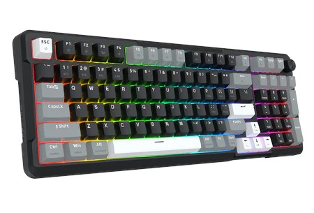 Redragon ARLOKKS QMK K742 Teclado Mecánico Inalámbrico Bluetooth/RGB 98 Teclas Negro