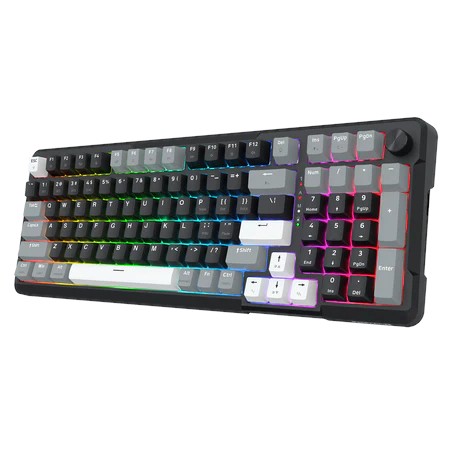 Redragon ARLOKKS QMK K742 Teclado Mecánico Inalámbrico Bluetooth/RGB 98 Teclas Negro