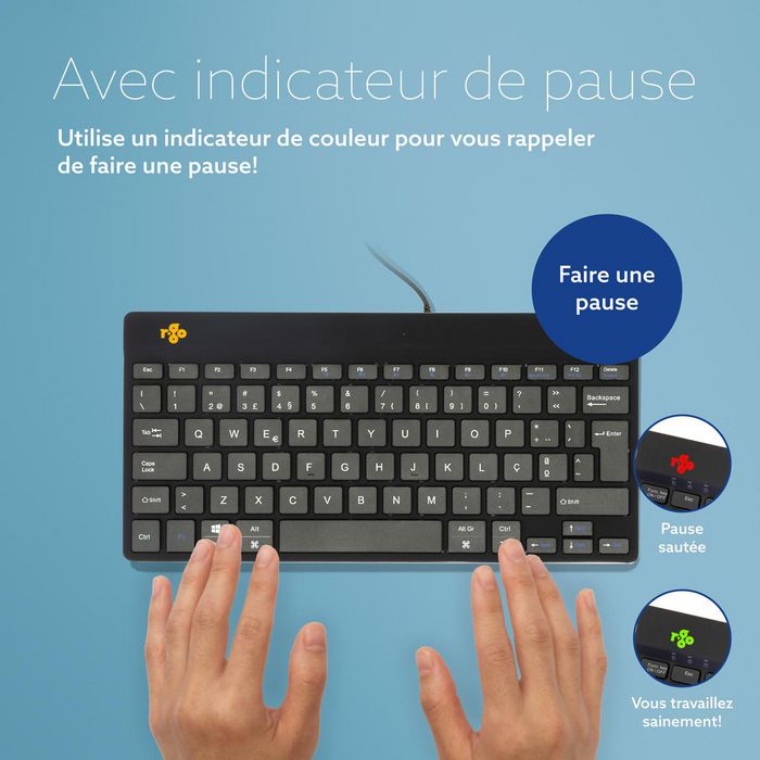 R-Go Tools R-Go Compact Break Teclado Ergonómico QWERTY Negro con Cable