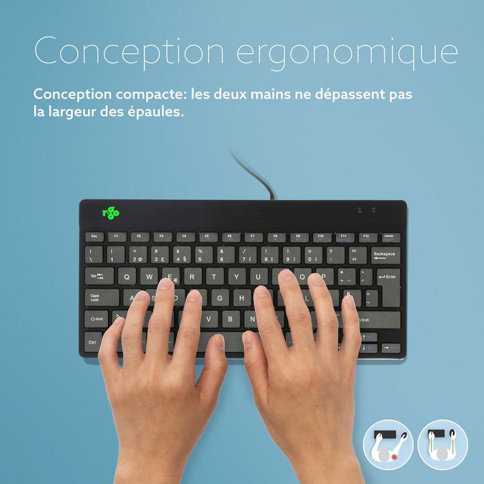 R-Go Tools R-Go Compact Break Teclado Ergonómico QWERTY Negro con Cable