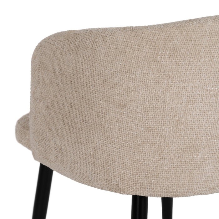 Silla Crema Tejido-Metal Salón 53 X 53 X 77 cm (Set de 2)