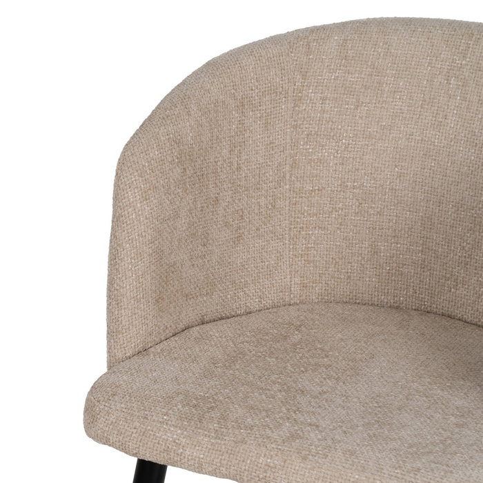 Silla Crema Tejido-Metal Salón 53 X 53 X 77 cm (Set de 2)