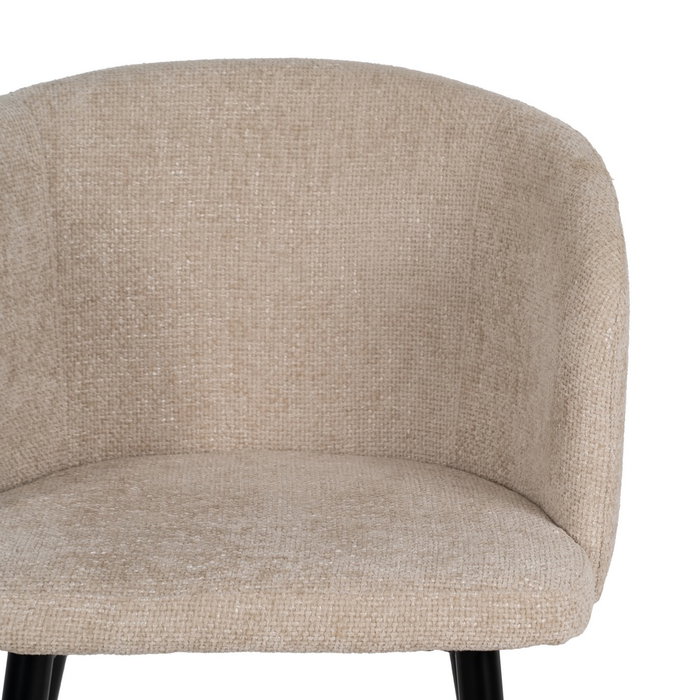 Silla Crema Tejido-Metal Salón 53 X 53 X 77 cm (Set de 2)