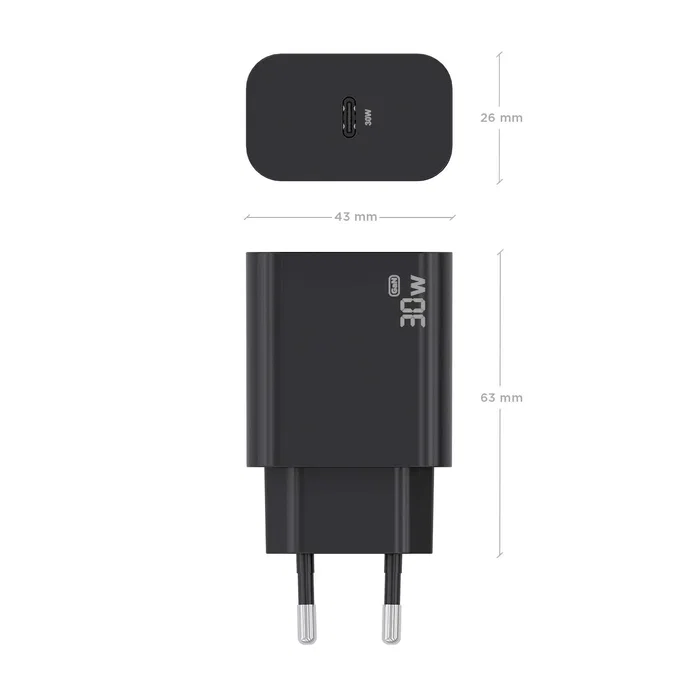Aisens Cargador GaN 30W USB-C PD3.0 Negro A110-0941 Aisens Cargador GaN 30W USB-C PD3.0 Negro A110-0941