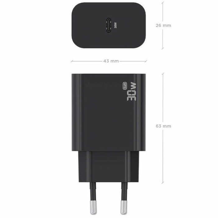 AISENS Cargador GaN USB-C 30W Negro A110-0941 AISENS Cargador GaN USB-C 30W Negro A110-0941