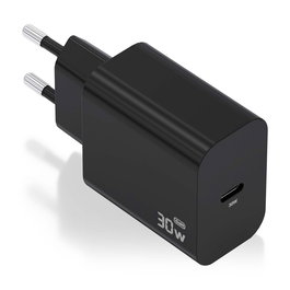 AISENS - CARGADOR GaN 30W, 1xUSB-C PD3.0, NEGRO