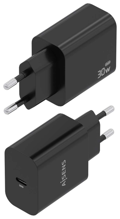 AISENS Cargador GaN USB-C 30W Negro A110-0941 AISENS Cargador GaN USB-C 30W Negro A110-0941