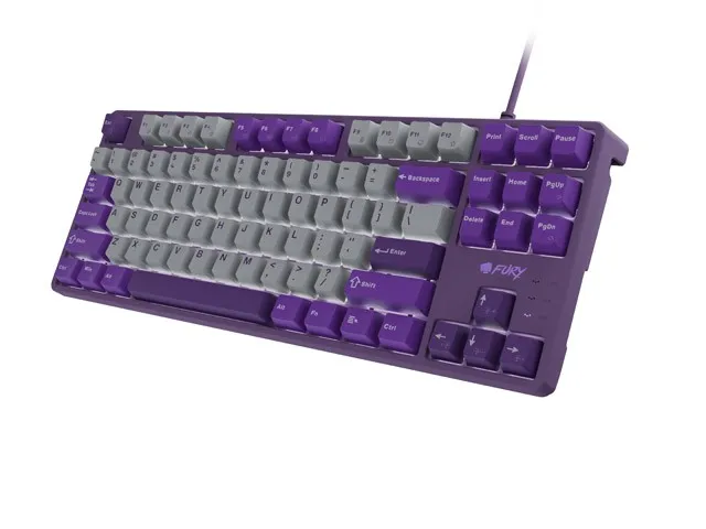 Fury Kanabo K2 Teclado Mecánico USB Qwerty US Blanco Retroiluminado Blanco Gris Morado Fury Kanabo K2 Teclado Mecánico USB Qwerty US Blanco Retroiluminado Blanco Gris Morado