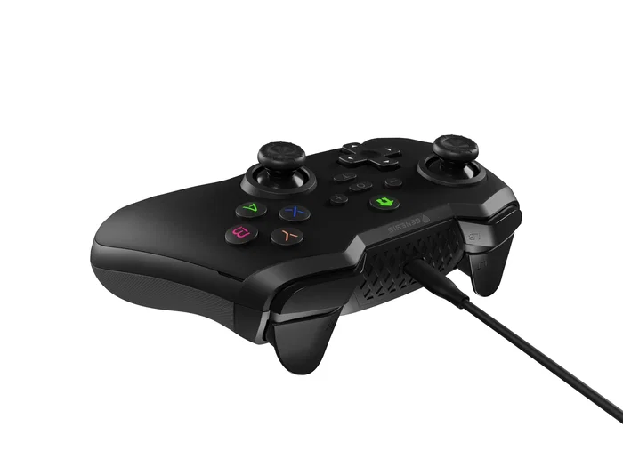 Genesis Mangan 300 Gamepad con Cable USB Negro para PC, Nintendo Switch y Android | 19 Botones, Panel Frontal Intercambiable, Joystick Analógico/Digital