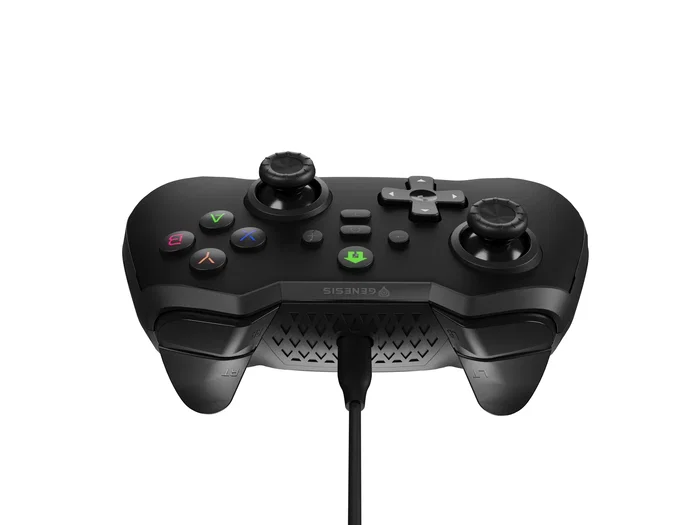 Genesis Mangan 300 Gamepad con Cable USB Negro para PC, Nintendo Switch y Android | 19 Botones, Panel Frontal Intercambiable, Joystick Analógico/Digital
