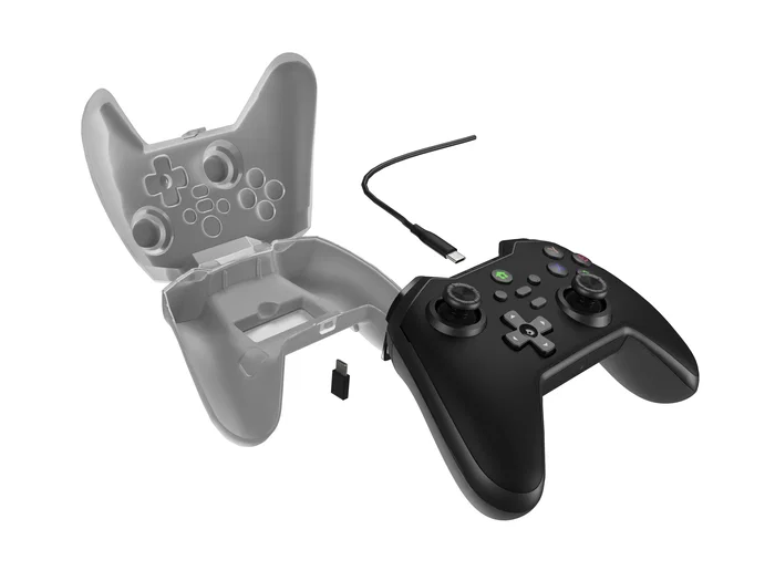 Genesis Mangan 300 Gamepad con Cable USB Negro para PC, Nintendo Switch y Android | 19 Botones, Panel Frontal Intercambiable, Joystick Analógico/Digital