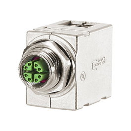 METZ CONNECT MWN911A415 Conector de paso para armario de control M12 a RJ45 angular