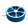 ROLINE Regleta de enchufes 19.07.2340, 4 tomas AC con interruptor, 2 puertos USB (Tipo-A y Tipo-C), 1.5 m cable, azul y blanco