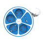 ROLINE Regleta de enchufes 19.07.2340, 4 tomas AC con interruptor, 2 puertos USB (Tipo-A y Tipo-C), 1.5 m cable, azul y blanco