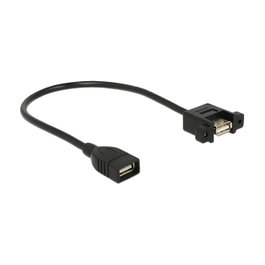 DeLOCK Cable USB 2.0 A hembra a A hembra para montaje, 0,25 m