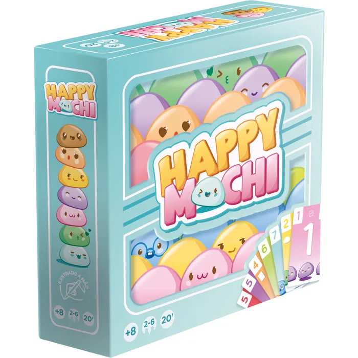 Happy Mochi Juego de Cartas Cigomático Juego de Mesa Familiar para 2 a 6 Jugadores A Partir de 8 Años 20 Min Tamaño Portátil Práctico AABSL85628