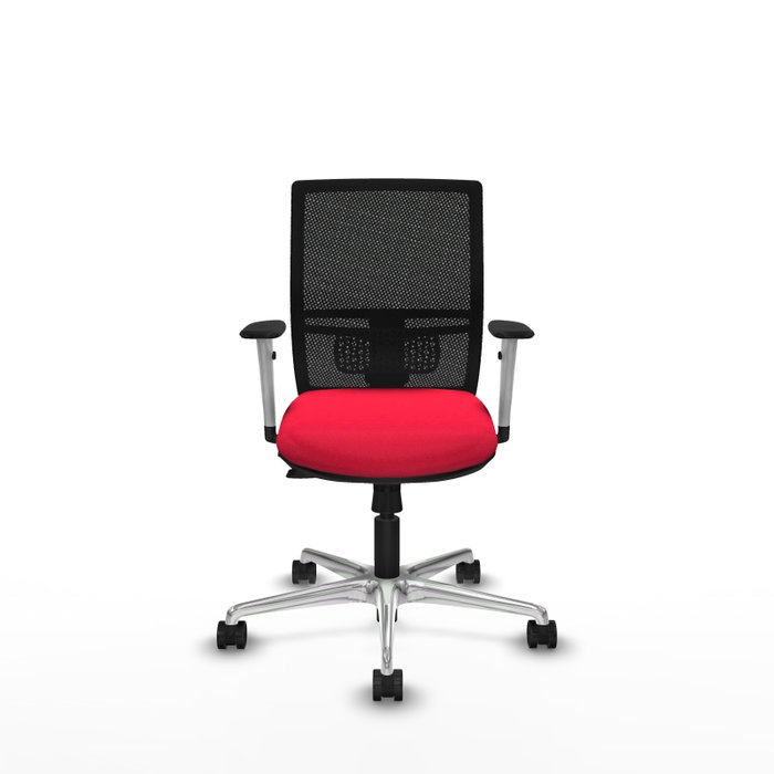 PIQUERAS Y CRESPO Silla de oficina Yunquera con mecanismo Sincro/Traslack, Rojo y Negro