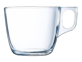 ARC Taza Voluto TE de Vidrio, Capacidad 22 cl (0.22 L), 10.7 cm de Diámetro (Set de 6)